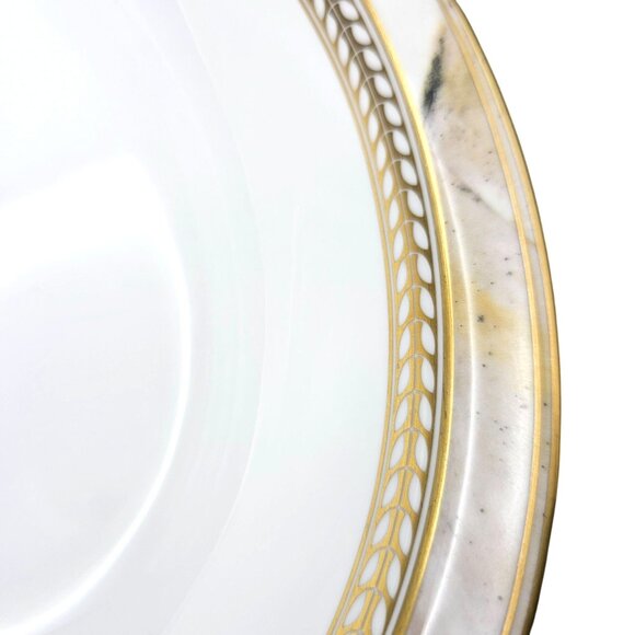 Minton Alabaster & Gold Oval Vegetable Bowl Royal Doulton 1990s Vintage - Picture 13 of 15